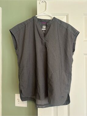 healing hands Gray Cap-Sleeve scrub Top